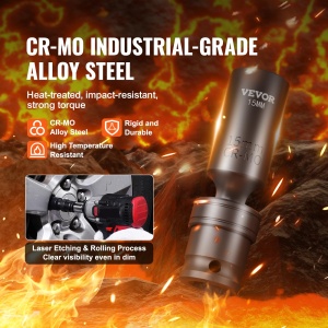 Set chei tubulare VEVOR SX38MUN1400 14 piese otel Cr-Mo rotatie 360 grade - Img 5