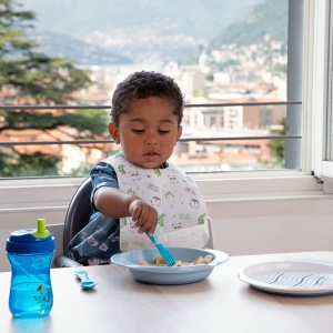 Set Chicco Baby Geschirr pentru hranirea bebelusului 12 luni albastru BPA Free - Img 5