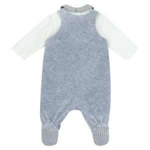 Set Chicco pentru copii - Tricou si Latzhose din bumbac, cu urechi de iepure 3D - Img 2