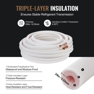 Set conducte VEVOR Mini-Split JSY-SS-SKU4 cupru 50 ft izolatie tripla - Img 5