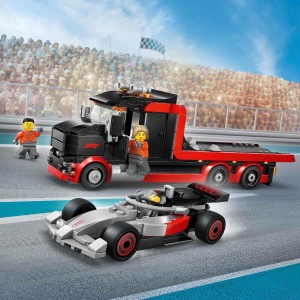 Set Constructie LEGO City F1 Camion cu Audi F1 Rennwagen, 508 Piese, 3 Minifiguri - Img 2