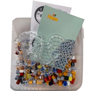 Set Creativ Hama cu Perle Maxi, 600 Bucle Colorate, Placa Lowe si Elefant - Img 2