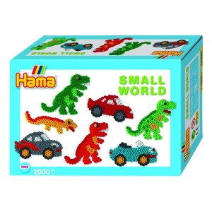 Set creativ Hama Perlen 3502 2000 de margele colorate placi Auto si Dino pentru copii 5 - Img 1