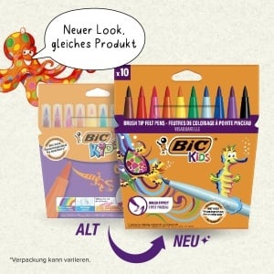 Set Creioane Aquarell BIC Kids Visaquarelle, 10 culori, cu varf flexibil - Img 2