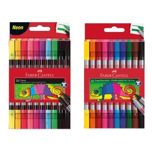 Set Creioane Colorate Faber-Castell Basic Neon, 20 Culori, Doppelfasermaler