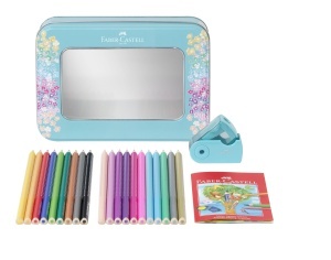 Set Creion Colorat Faber-Castell Sparkle, 20 Creioane, 1 Ascutitor, Metal - Img 2