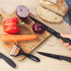 Set cutite si decojitor Russell Hobbs, 6 piese, lame antiaderente, manere ergonomice, negru - Img 3