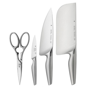 Set cutite WMF Chefs Edition 5 piese bloc bambus lame din otel inoxidabil Made in Germany - Img 4