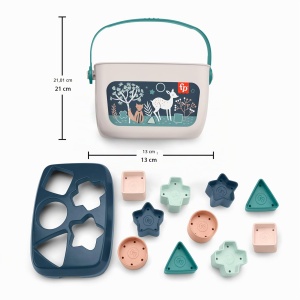 Set de 10 blocuri de constructie Fisher-Price, pentru bebelusi, culoare marine albastru - Img 5