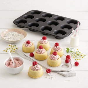 Set de 12 tavi de copt Zenker Cup-Cake - Acoperire antiaderenta premium, pentru cupcakes perfecte, 385x265x30mm, rezistent la caldura pana la 230degC, negru - Img 4