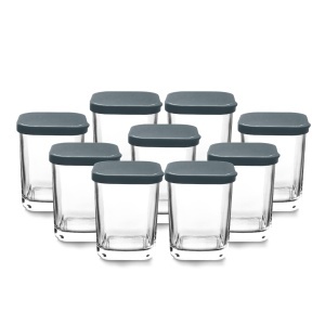 Set de 9 pahare din sticla pentru preparat iaurt, Lacor 69438, 170 ml, BPA-free