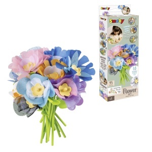 Set de accesorii pentru creatie Smoby Crea Flower Market - 79 piese, pentru copii de la 3 ani