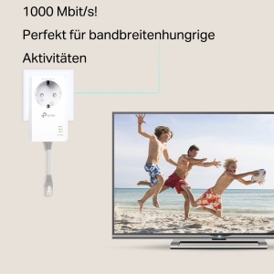 Set de adaptoare TP-Link Powerline TL-PA7017P KIT(1000Mbit/s, cu Steckdose, Gigabit-Port, Plug&Play, Adaptor Powerline AV/AV2 HomePlug, Ideal pentru Media-Streaming) - Img 4