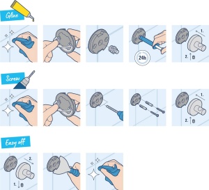 Set de adeziv GROHE QuickGlue 2x, pentru accesorii de baie, usor de aplicat - Img 5