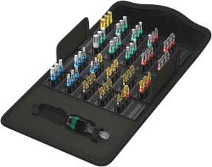 Set de Bits Wera Bit-Safe 61 BiTorsion, 61 piese, negru, cutie textila