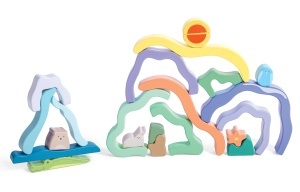 Set de Blocuri de Constructie Hape cu Tema Naturii, 22 Piese Colorate, pentru 24 Luni