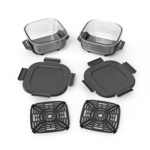 Set de boluri din sticla Ninja CRISPi 1,4 l cu capac BPA-free, 2 bucati - Img 2