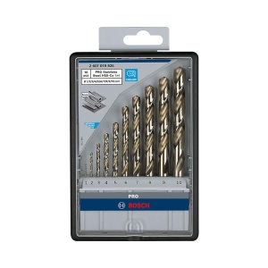 Set de burghie elicoidala Bosch 10x PRO din otel inoxidabil HSS-Co (pentru otel, otel inoxidabil, O 1,0, 2,0, 3,0, 4,0, 5,0, 6,0, 7,0, 8,0, 9,0, 10,0 mm, accesorii profesionale Masina de gaurit/surubelnita) - Img 3