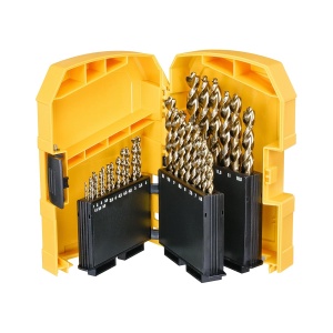 Set de burghie metalice DEWALT 29 piese HSS-G, pentru otel, lemn si plastic
