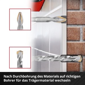 Set de burghie pentru gresie Einhell XS-CASE 4 piese placa din carbura varf de centrare cutie de depozitare - Img 7