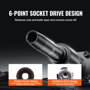 Set de chei cu impact VEVOR 34 piese, Cr-Mo, 8-36 mm, cutie de depozitare - Img 4