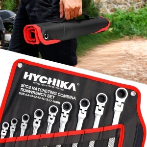 Set de Chei cu Ratchet HYCHIKA 9 Piese, Flexibile 6-19mm, Inclusa Geanta - Img 6