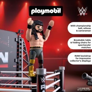Set de colectie PLAYMOBIL WWE RAW Ring cu CM Punk si Seth Rollins, 71956 - Img 3