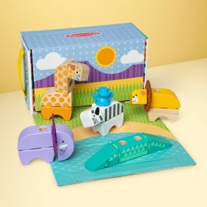 Set de Constructie Melissa Doug Blockables Safari - 34 Piese, Lemn si Accesorii - Img 2