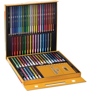 Set de Creioane BIC Kids Activitate - 64 Piese 24 Creioane Colorate, 24 Markere, 16 Creioane de Ceara - Img 2