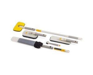 Set de curatenie Joseph Joseph CleanTech, 5 unelte multifunctionale, maner telescopic