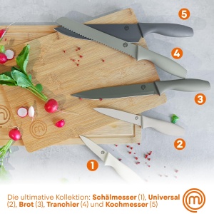 Set de cutite MasterChef, 5 piese, inox, gri - Img 2