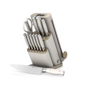 Set de cutite Ninja StaySharp 13 piese cu bloc si ascutitor detasabil, inox