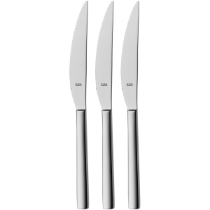 Set de cutite pentru friptura Silit Trend 3 bucati, 23,2 cm, cutit pentru friptura, lama din otel inoxidabil cu margine zimtata, cutite forjate, cutit pentru pizza, durabil, rezistent la zgarieturi, poate fi spalat in masina de spalat vase