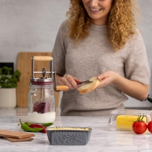 Set de Cutite pentru Unt Kilner 2 piese, inox, design modern - Img 6