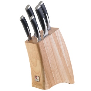 Set de cutite Richardson Sheffield Kyu 5 piese bloc din lemn de cauciuc lame din otel inoxidabil