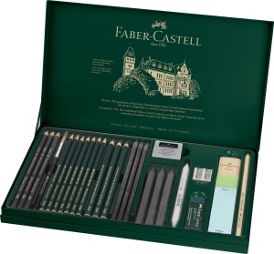 Set de desen Faber-Castell Pitt Graphite 26 piese, diverse grade de duritate