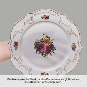 Set de Farfurii Karaca Antique, 24 piese pentru 6 persoane, Porcelan, Alb cu Flori - Img 6
