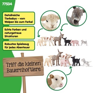 Set de Figurine Schleich Ferma - 6 Piese, Include Dalmatian, Porc, Capra, Miel si Iepuras - Img 3
