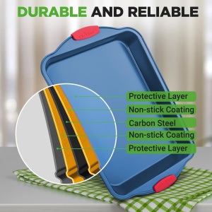 Set de forme de copt NutriChef 6 piese, antiaderente, cu manere din silicon - Img 8
