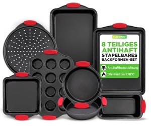 Set de forme de copt NutriChef 8 piese, antiaderente, din otel carbon, usor de curatat - Img 1