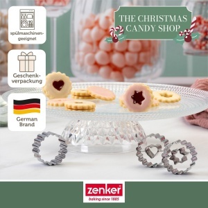 Set de forme pentru fursecuri Zenker din inox, 3 piese, cu ambalaj cadou - Img 2