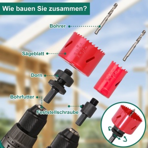 Set de freze bimetalice HYCHIKA 17 piese diametru 20-68 mm adancime maxima de taiere 40 mm - Img 5