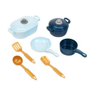 Set de gatit pentru copii Theo Klein, 5 piese, design modern, din plastic, pentru varsta 2