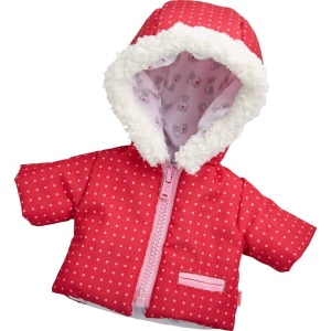 Set de imbracaminte HABA 304110 pentru papusi de 30 cm, roz si rosu, cu accesorii