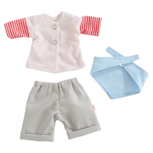 Set de imbracaminte pentru papusi HABA AHOI, 3 piese, maritim, 30 cm