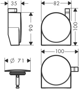 Set de instalare hansgrohe Exafill S pentru cada, crom, 19 lmin, design elegant - Img 2