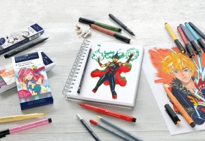 Set de instrumente de desen Faber-Castell Pitt Artist Pen pentru comicuri, 15 piese - Img 4