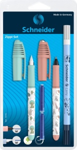 Set de instrumente de scris Schneider Zippi, 3 piese, mini-format, diverse culori
