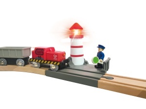 Set de joaca Hape Bahn- und Seefracht - Tren din lemn cu macara si vapor pentru copii 3 - Img 7