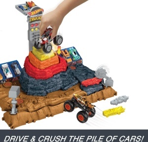 Set de Joaca Hot Wheels Monster Trucks Arena Smashers Bone Shaker, 164, 3 Masini - Img 3
